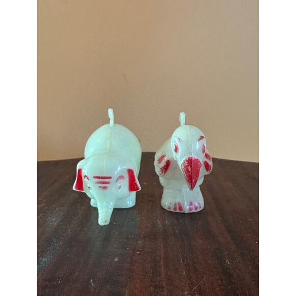 Vintage Rosbro Parrot and Elephant Ornaments Set of 2 - Picture 2 of 7